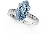 White gold Fancy Blue Marquise  Milgrain Pave Diamond Engagement Ring with Four-Prong Setting_177