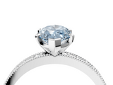 White gold Fancy Blue Marquise  Milgrain Pave Diamond Engagement Ring with Four-Prong Setting_191