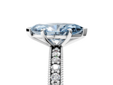 White gold Fancy Blue Marquise  Milgrain Pave Diamond Engagement Ring with Four-Prong Setting_192