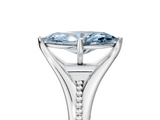White gold Fancy Blue Marquise  Solitaire Beaded Band Six-Prong Setting_5