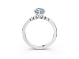 White gold Fancy Blue Marquise  Solitaire Beaded Band with Four-Prong Setting_62