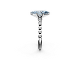 White gold Fancy Blue Marquise  Solitaire Bezel Accent Diamond Engagement Ring with Beaded Band and Four-Prong Setting_57