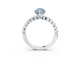 White gold Fancy Blue Marquise  Solitaire Bezel Accent Diamond Engagement Ring with Beaded Band and Four-Prong Setting_58