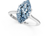 White gold Fancy Blue Marquise  Solitaire Cathedral Diamond Ring with Six-Prong Setting_18