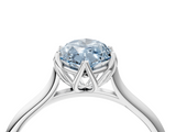 White gold Fancy Blue Marquise  Solitaire Cathedral Diamond Ring with Six-Prong Setting_21