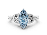 White gold Fancy Blue Marquise  Solitaire Celtic Knot Engagement Ring with Four-Prong Setting_74