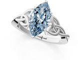 White gold Fancy Blue Marquise  Solitaire Celtic Knot Engagement Ring with Four-Prong Setting_75