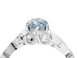 White gold Fancy Blue Marquise  Solitaire Celtic Knot Engagement Ring with Four-Prong Setting_78
