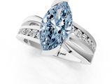 White gold Fancy Blue Marquise  Solitaire Channel-Set Split Shank Ring with Tension Prong Setting_4
