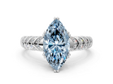 White gold Fancy Blue Marquise  Solitaire Chevron Pave Diamond Engagement Ring with Six-Prong Setting_3