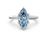 White gold Fancy Blue Marquise  Solitaire Diamond Engagement Ring with Four-Prong Setting on a Classic Band_3