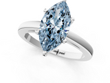White gold Fancy Blue Marquise  Solitaire Diamond Engagement Ring with Four-Prong Setting on a Classic Band_4