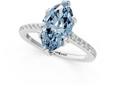 White gold Fancy Blue Marquise  Solitaire Diamond Engagement Ring with Pave Band and Six-Prong Setting_21