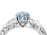 White gold Fancy Blue Marquise  Solitaire Diamond Leaf Vine Band with Prong Setting_47