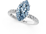 White gold Fancy Blue Marquise  Solitaire Diamond Pavé Band with Four-Prong Setting_29