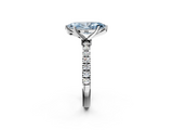 White gold Fancy Blue Marquise  Solitaire Diamond Pavé Band with Four-Prong Setting_30