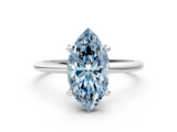 White gold Fancy Blue Marquise  Solitaire Diamond Ring with 4-Prong Setting on a Classic Band_3