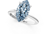 White gold Fancy Blue Marquise  Solitaire Diamond Ring with 4-Prong Setting on a Classic Band_4