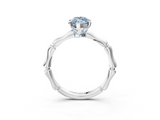 White gold Fancy Blue Marquise  Solitaire Diamond Ring with Bamboo Band and Four-Prong Setting_69