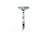 White gold Fancy Blue Marquise  Solitaire Diamond Ring with Bamboo Band and Four-Prong Setting_69