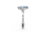 White gold Fancy Blue Marquise  Solitaire Diamond Ring with Bezel Set Side Stones and Prong Setting_5