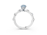 White gold Fancy Blue Marquise  Solitaire Diamond Ring with Bezel Set Side Stones and Prong Setting_6