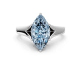 White gold Fancy Blue Marquise  Solitaire Diamond Ring with Cathedral Band and Four-Prong Setting_66
