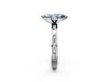 White gold Fancy Blue Marquise  Solitaire Diamond Ring with Channel-Set Baguette Band and Four-Prong Setting_116