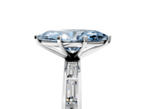 White gold Fancy Blue Marquise  Solitaire Diamond Ring with Channel-Set Baguette Band and Four-Prong Setting_119