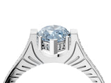 White gold Fancy Blue Marquise  Solitaire Diamond Ring with Channel Set Band and Bezel Prong Setting_73