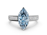White gold Fancy Blue Marquise  Solitaire Diamond Ring with Channel-Set Band and Four-Prong Setting_3