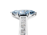 White gold Fancy Blue Marquise  Solitaire Diamond Ring with Channel-Set Band and Four-Prong Setting_8