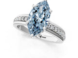White gold Fancy Blue Marquise  Solitaire Diamond Ring with Channel Set Band and Six-Prong Setting_46