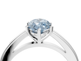 White gold Fancy Blue Marquise  Solitaire Diamond Ring with Four-Prong Setting and Classic Band_7