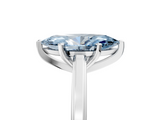 White gold Fancy Blue Marquise  Solitaire Diamond Ring with Four-Prong Setting and Classic Band_8