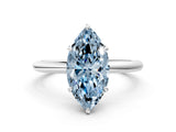 White gold Fancy Blue Marquise  Solitaire Diamond Ring with Four-Prong Setting on a Plain Band_32