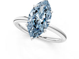 White gold Fancy Blue Marquise  Solitaire Diamond Ring with Four-Prong Setting on a Plain Band_33