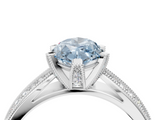 White gold Fancy Blue Marquise  Solitaire Diamond Ring with Milgrain Pavé Band and Four-Prong Setting_23