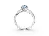 White gold Fancy Blue Marquise  Solitaire Diamond Ring with Milgrain Pavé Band and Four-Prong Setting_23