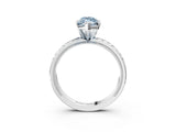 White gold Fancy Blue Marquise  Solitaire Diamond Ring with Milgrain and Black Enamel X Pattern Band_103