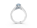 White gold Fancy Blue Marquise  Solitaire Diamond Ring with Pavé Band and Four-Prong Setting_88