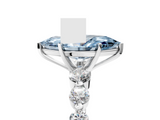 White gold Fancy Blue Marquise  Solitaire Diamond Ring with Pave Band and Four-Prong Setting_271