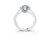 White gold Fancy Blue Marquise  Solitaire Diamond Ring with Pave Band and Six-Prong Setting_53