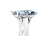 White gold Fancy Blue Marquise  Solitaire Diamond Ring with Pave Band and Six-Prong Setting_55