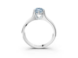 White gold Fancy Blue Marquise  Solitaire Diamond Ring with Six-Prong Cathedral Setting_35