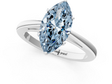 White gold Fancy Blue Marquise  Solitaire Diamond Ring with Split Shank and Four-Prong Setting_21