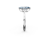 White gold Fancy Blue Marquise  Solitaire Diamond Ring with Split Shank and Four-Prong Setting_22