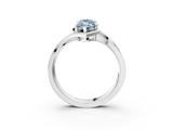 14K White Gold 1.03 Carat Blue VS1 Marquise Diamond Solitaire Ring with Split Shank and Prong Setting