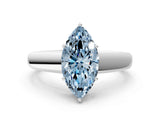 White gold Fancy Blue Marquise  Solitaire Diamond Ring with Tapered Band and Four-Prong Setting_49