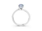 White gold Fancy Blue Marquise  Solitaire Diamond Ring with Thin Band and Four-Prong Setting_6